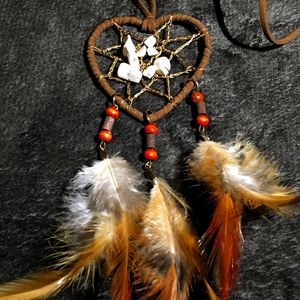 💭🤎Heart Shaped Dreamcatcher Keyring